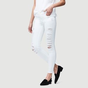 SOLD Frame Le Color Ripped Skinny Jeans in White